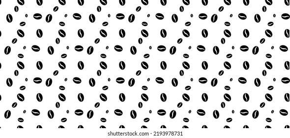black white coffee beans seamless pattern