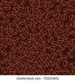 Black and white coffee beens seamless tile pattern for pepeat texture your design