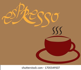 black and white coffee Cup with the inscription espresso