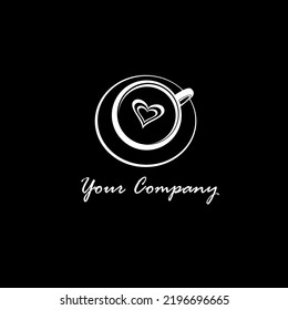 black and white coffee logo vector template
