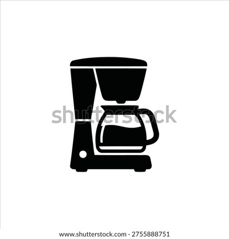 black and white coffee maker icon
