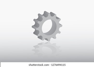 A black and white cog wheel of a machine vector illustration for machine in business on light background to mean work speed in industry