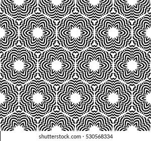 black and white color. Abstract floral seamless pattern. geometry design. Vector. Texture for holiday cards, Valentines day, wedding invitations