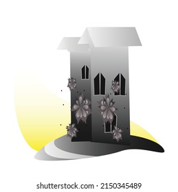 black and white color beautiful house vector art.best for advertisements,clip arts,icons,logos.
