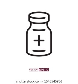 black and white  color bottle pill icon vector illustration template