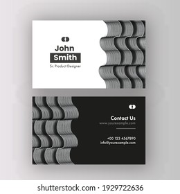 Black And White Color Business Card Design With Double-Sides Presentation.