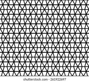 Black and white color complex grid seamless pattern background vector.