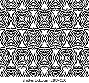 black and white color decorative geometric seamless pattern. vector illustration. for design, interior, wallpaper, invitation