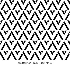 Black And White Color Up And Down V Shape Seamless Pattern Background Vector.