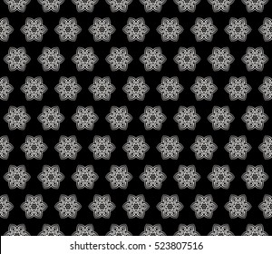 black and white color. Floral seamless pattern. Vector. for Valentine's day, wedding invitation, wallpaper