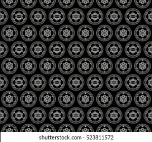 black and white color. Floral seamless pattern. Vector. for Valentine's day, wedding invitation, wallpaper