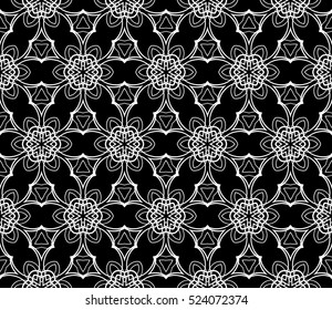 black and white color. Floral seamless pattern. Vector. for Valentine's day, wedding invitation, wallpaper
