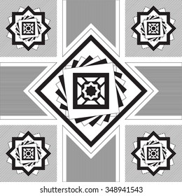 black and white color flower pattern
