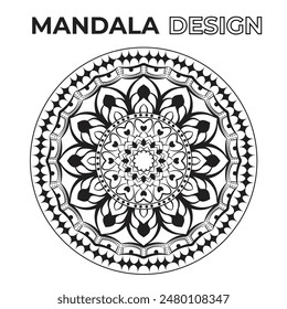 Black And White Color Mandal Design .Luxury Mandala Design. Modern Luxury Design .