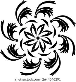 Black and white color Mandala Shape. Circular pattern in form of mandala, tattoo, decoration. Decorative ornament in ethnic oriental style. Collection of geometrical mandalas. Coloring book page.