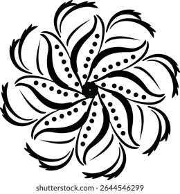 Black and white color Mandala Shape. Circular pattern in form of mandala, tattoo, decoration. Decorative ornament in ethnic oriental style. Collection of geometrical mandalas. Coloring book page.