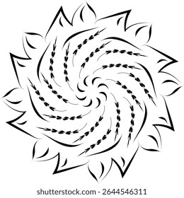 Black and white color Mandala Shape. Circular pattern in form of mandala, tattoo, decoration. Decorative ornament in ethnic oriental style. Collection of geometrical mandalas. Coloring book page.
