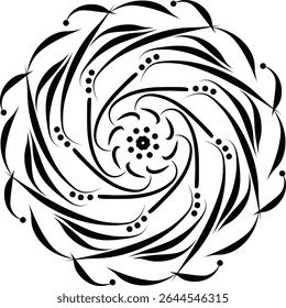Black and white color Mandala Shape. Circular pattern in form of mandala, tattoo, decoration. Decorative ornament in ethnic oriental style. Collection of geometrical mandalas. Coloring book page.
