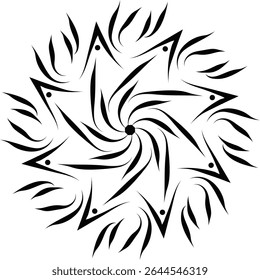 Black and white color Mandala Shape. Circular pattern in form of mandala, tattoo, decoration. Decorative ornament in ethnic oriental style. Collection of geometrical mandalas. Coloring book page.