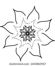 Black and white color mandala vector art for wedding card design