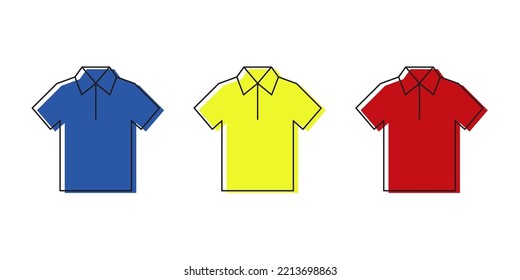Black and white and color men t-shirts. Design template. Vector