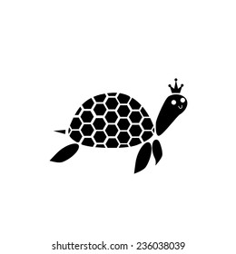 black and white color on the king turtle .