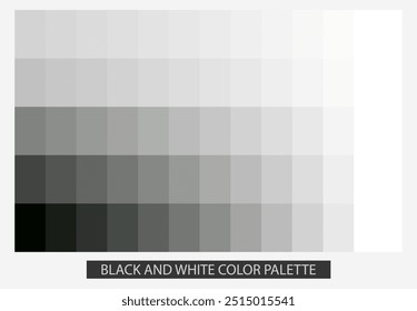 Black and white color palette. Color template used for modern and trendy designs, print and illustrations.