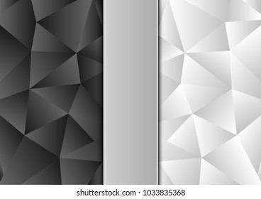 Black and white color polygon abstract background modern design, Vector illustration with copy space