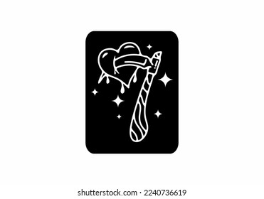 Black and white color of sickle tattoo design