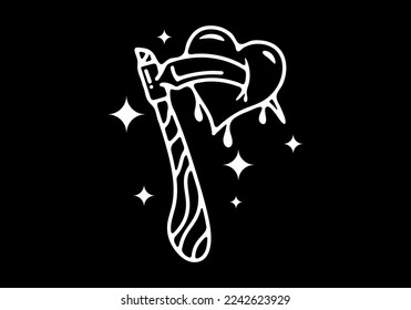 Black and white color of sickle tattoo design