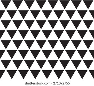 Black and white color simple checked triangle seamless pattern background vector.