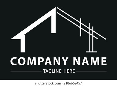 Schwarz-Weiß-Farbliche, einfache Form Modern Home Logo Design