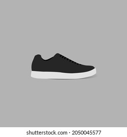 Black and white color single shoe vector model.