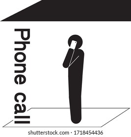 Black and white color symbol mark in the house (Phone call)