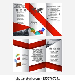 Black and white color, trend and creative concept tri-fold design. Tri fold brochure design with place for photo.