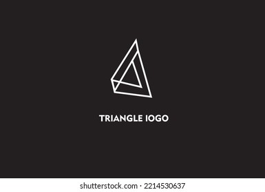 black and white color triangle line logo design template for business