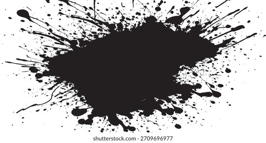 Fondo abstracto de salpicadura de sangre de tinta de Vector de color blanco y negro. Ilustración vectorial eps10