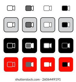 black and white and color video camera icons