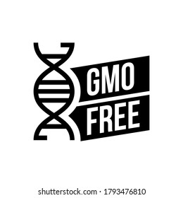 Black and white colored GMO free emblems designs, can be used as stamps, seals, badges, for packaging etc. Vector illustration