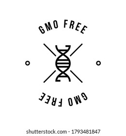 Black and white colored GMO free emblems designs, can be used as stamps, seals, badges, for packaging etc. Vector illustration
