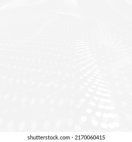 Black and white colored halftone effect perspective background.