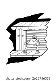 Black and white colored page for kids education 