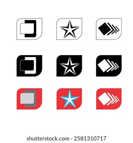 black, white and colored tapping icons