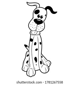 Black and white coloring book for children. Vector illustration. Dog