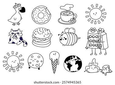 Black and white coloring book kid education