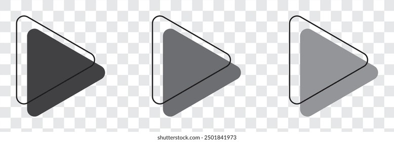 black and white  coloring button music button set. Play button icon set. Start symbol vector illustration isolated. EPS 10.