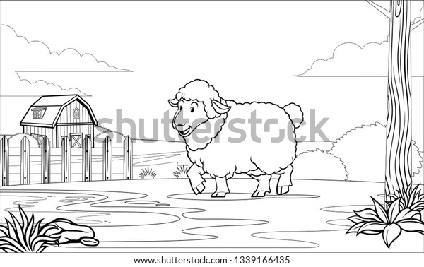 Sheep Head Coloring Page