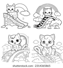 Black and white coloring pages Animals for kids, simple lines, vector , cute Animals, easy coloring pages, for kids , thick lines, low detail, outline