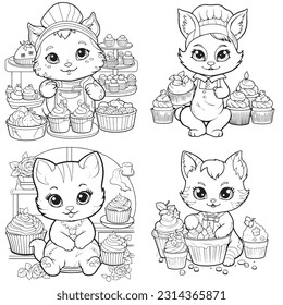 Black and white coloring pages Animals for kids, simple lines, vector , cute Animals, easy coloring pages, for kids , thick lines, low detail, outline
