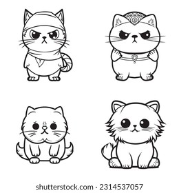 Black and white coloring pages Animals for kids, simple lines, vector , cute Animals, easy coloring pages, for kids , thick lines, low detail, outline
